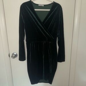 NWOT Dark Green Empire Waist Wrap Party Dress - XL
